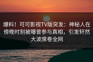 爆料！可可影视TV版突发：神秘人在傍晚时刻被曝曾参与真相，引发轩然大波席卷全网