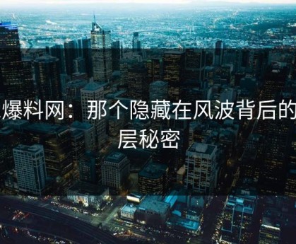 51爆料网：那个隐藏在风波背后的深层秘密
