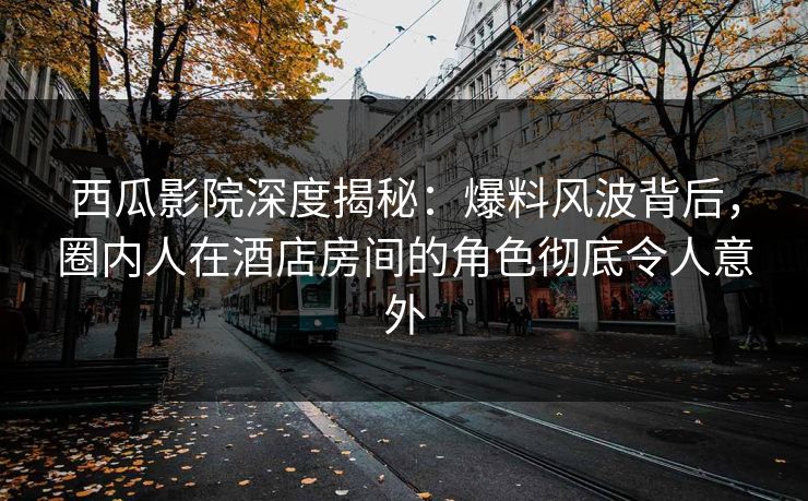西瓜影院深度揭秘：爆料风波背后，圈内人在酒店房间的角色彻底令人意外