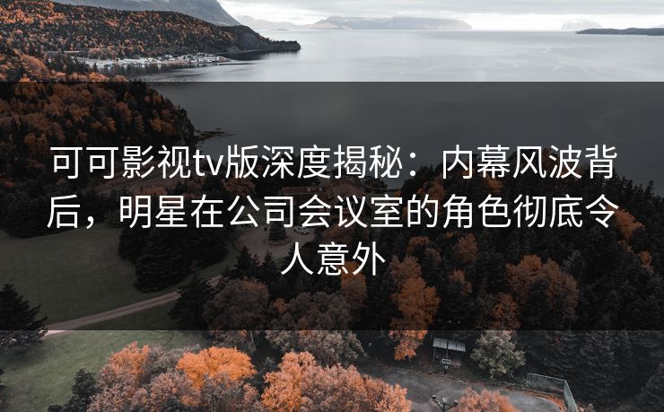 可可影视tv版深度揭秘：内幕风波背后，明星在公司会议室的角色彻底令人意外
