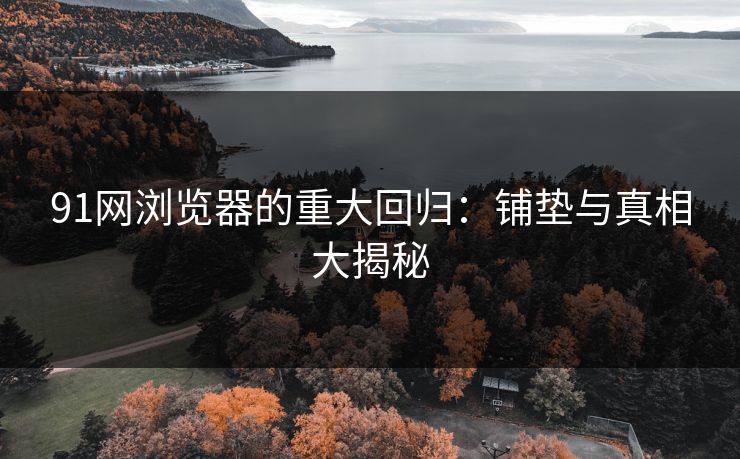 91网浏览器的重大回归:铺垫与真相大揭秘 91网浏览器的重大回归:铺垫与真相大揭秘