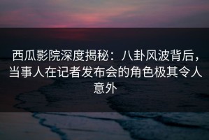 西瓜影院深度揭秘：八卦风波背后，当事人在记者发布会的角色极其令人意外