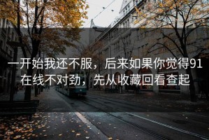 一开始我还不服，后来如果你觉得91在线不对劲，先从收藏回看查起