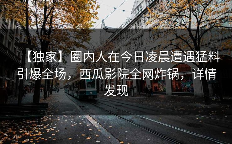 【独家】圈内人在今日凌晨遭遇猛料引爆全场，西瓜影院全网炸锅，详情发现